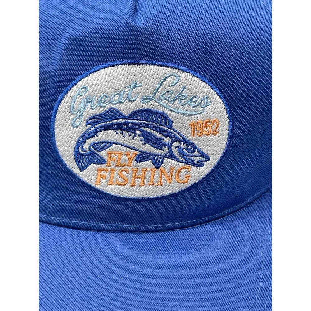 Great Lakes Fly‎ Fishing Trucker Hat Mesh Patch Embroidered